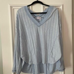 Urban Outfitters Light Blue V-Neck Sweater